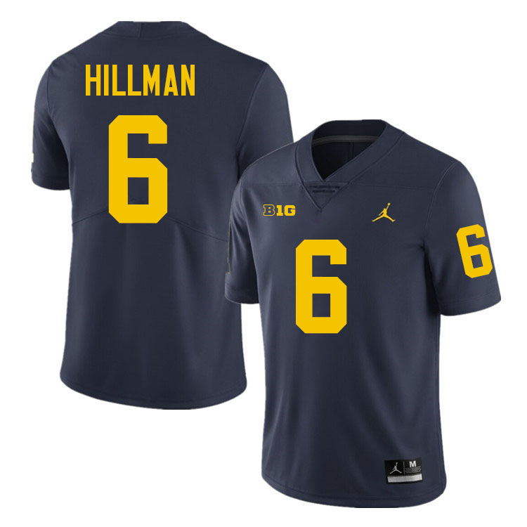 Brandyn Hillman Michigan Jersey,Michigan Wolverines #6 Brandyn Hillman College Football Jersey Youth-Navy